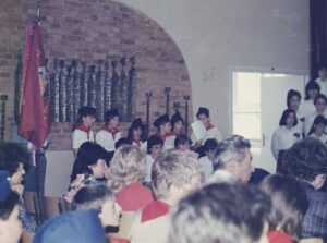 Prireditev ob sprejemu kurirčkove pošte, 1985/86