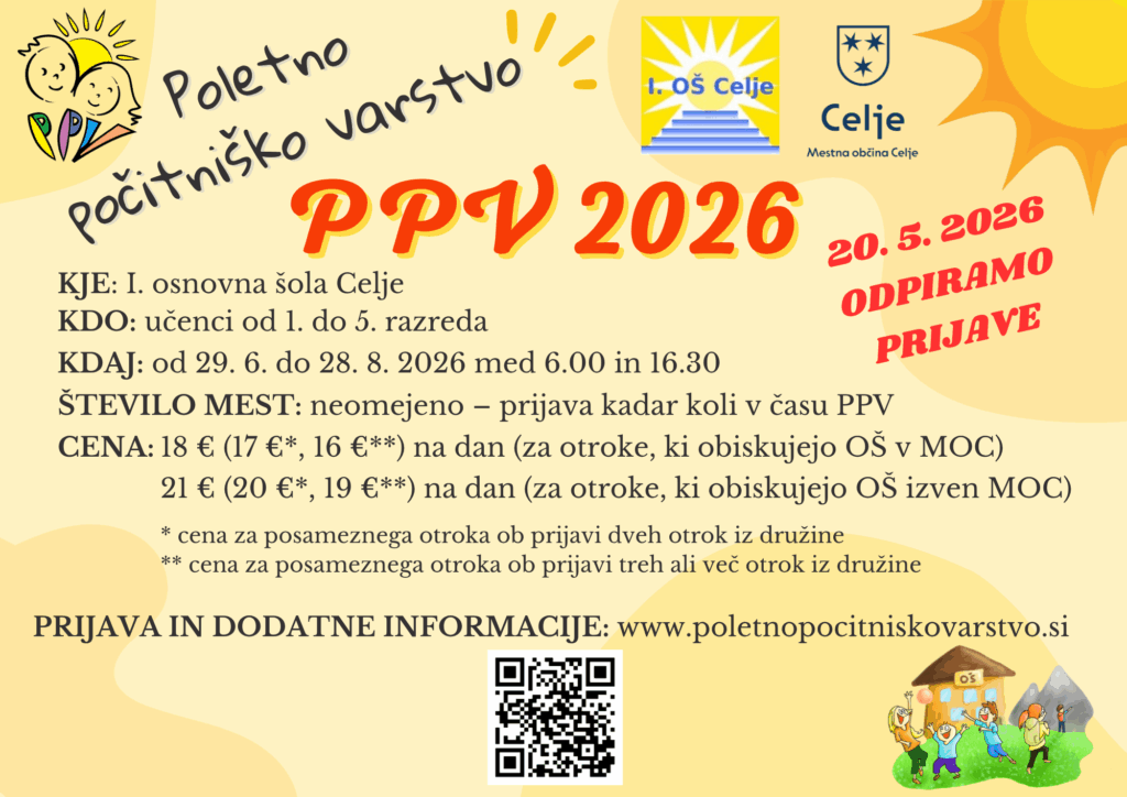 Poletno počitni&scaron;ko varstvo 2026