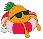 Ananas v obroču na vodi