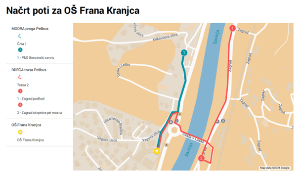 nacrt-poti-za-os-frana-kranjca Pešbus - načrt poti za OŠ Frana Kranjca