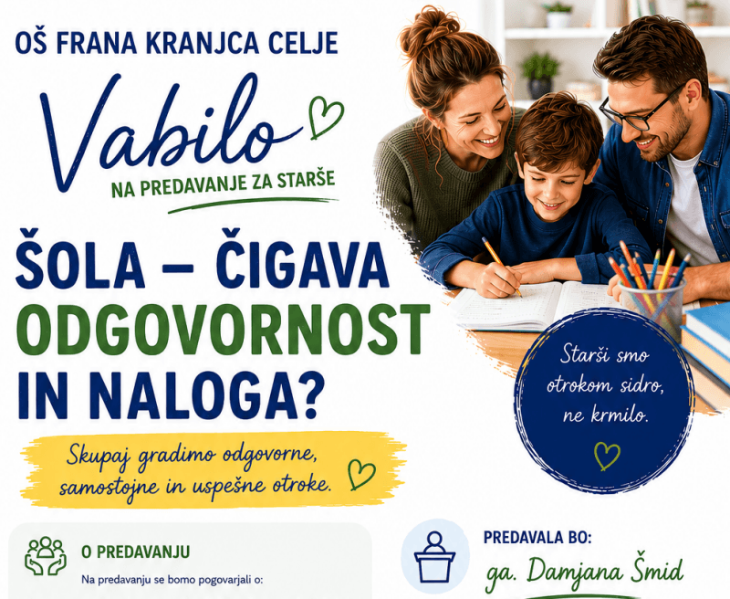 Šola - čigava odgovornost in naloga. Predavanje.